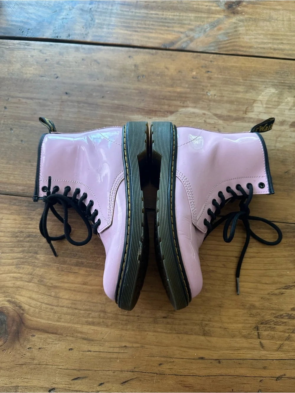 Dr. Martens Pink Patent 1460 J Combat Boots Size 2